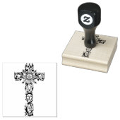 Decoratief IHS Katholiek Christelijk Kruis Rubberstempel (Gestempeld)