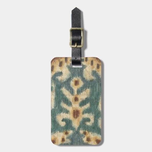 Decoratief Ikat Fabric-ontwerp van Chariklia Zarri Bagagelabel (Voorkant verticaal)
