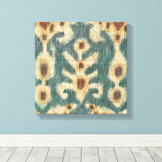 Decoratief Ikat Fabric-ontwerp van Chariklia Zarri Canvas Afdruk (Insitu (Houten vloer))