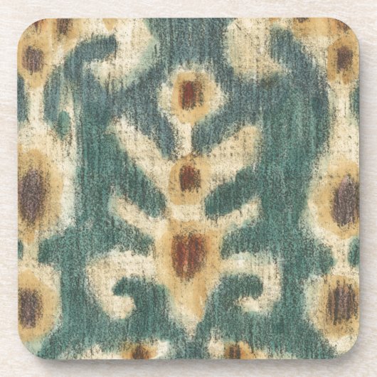 Decoratief Ikat Fabric-ontwerp van Chariklia Zarri Onderzetter (Voorkant)