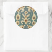 Decoratief Ikat Fabric-ontwerp van Chariklia Zarri Ronde Sticker (Tas)