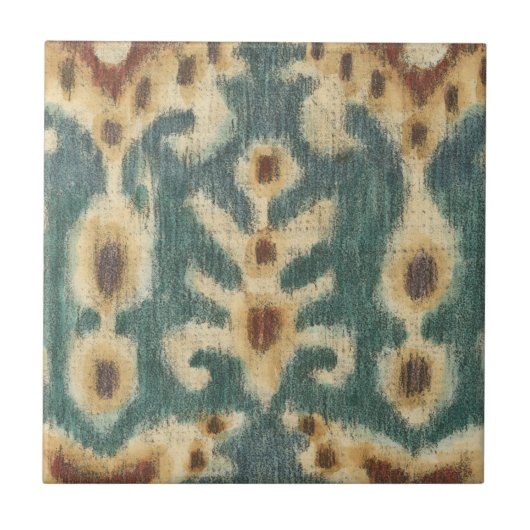 Decoratief Ikat Fabric-ontwerp van Chariklia Zarri Tegeltje (Voorkant)