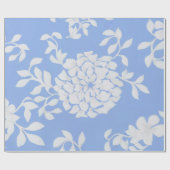 Decoratief Inclined Step Pattern bloemen Leaf Blue Cadeaupapier (Vlak)