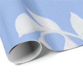 Decoratief Inclined Step Pattern bloemen Leaf Blue Cadeaupapier (Rol Hoek)