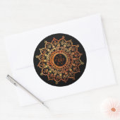 Decoratief Indische zon Ronde Sticker (Envelop)