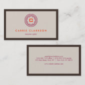 DECORATIEF INITIAAL LOGO in TAN PALET Visitekaartje (Voorkant / Achterkant)