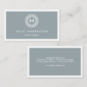 DECORATIEF INITIAAL LOGO op LEISTEEN GRIJS Visitekaartje (Voorkant / Achterkant)