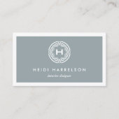 DECORATIEF INITIAAL LOGO op LEISTEEN GRIJS Visitekaartje (Voorkant)