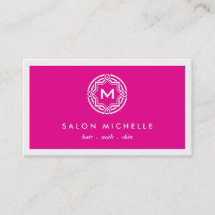 DECORATIEF INITIAAL LOGO op MAGENTA Visitekaartje