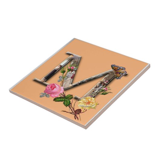 Decoratief Initiaal "M" Tegeltje (Zijkant)