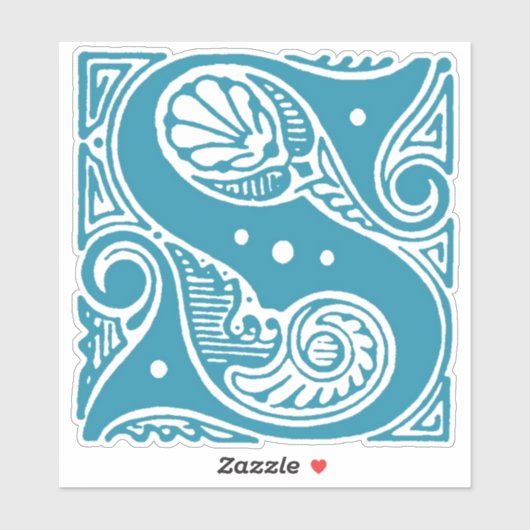 Decoratief Initiaal S Monogram Sticker -  S (Vel)