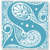 Decoratief Initiaal S Monogram Sticker -  S (Voorkant)