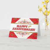 Decoratief Jubileum van het patroon van werknemer  Kaart (Gele Bloem)