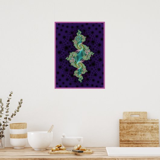 Decoratief Julia Fractal Poster (Keuken)
