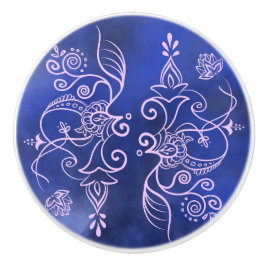 Decoratief keramisch trekblauw/paars keramische knop