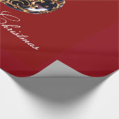 Decoratief kerstbal Elegant rood Cadeaupapier (Hoek)
