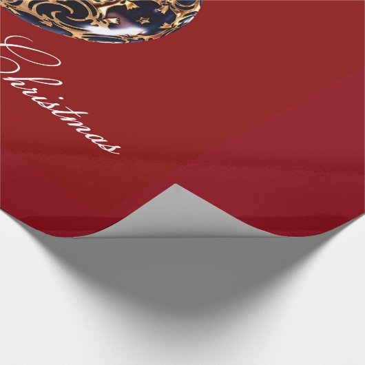 Decoratief kerstbal Elegant rood Cadeaupapier (Hoek)