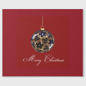 Decoratief kerstbal Elegant rood Cadeaupapier (Vlak)