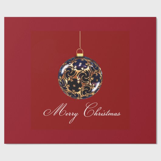 Decoratief kerstbal Elegant rood Cadeaupapier (Vlak)