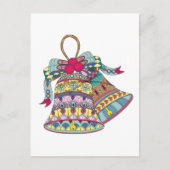 Decoratief kerstbel element feestdagenkaart (Voorkant)