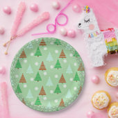 Decoratief kerstboompatroon Papier Borden Papieren Bordje (Feest)