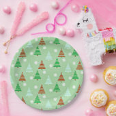 Decoratief kerstboompatroon papieren bordje (Feest)