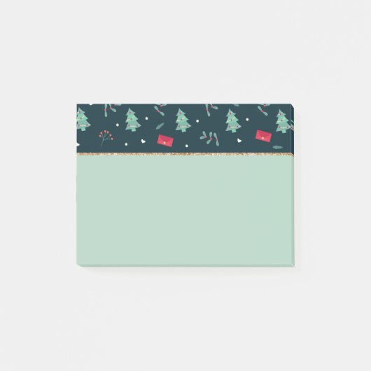 Decoratief kerstboompatroon post-it® notes (Voorkant)