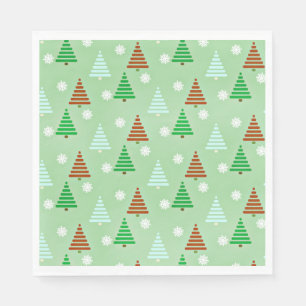 Decoratief kerstboompatroon servet