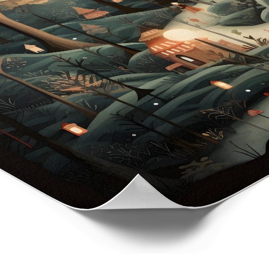 Decoratief kerstbos poster (Hoek)