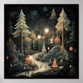 Decoratief kerstbos poster (Voorkant)