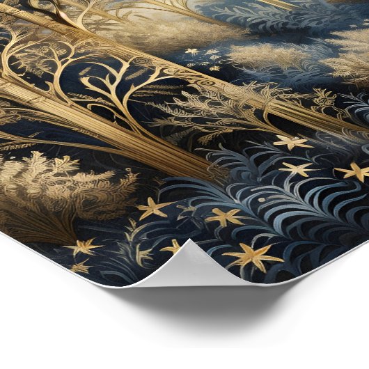 Decoratief kerstbos poster (Hoek)