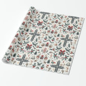 Decoratief kerstdecor Oranament Cadeaupapier (Uitgerold)
