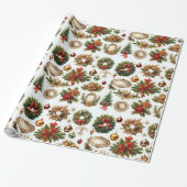 Decoratief kerstdecor Oranament Cadeaupapier (Uitgerold)