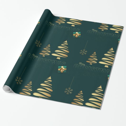 Decoratief kerstdecor Oranament Cadeaupapier (Uitgerold)