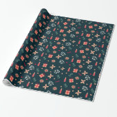 Decoratief kerstdecor ornament verpakkings papier (Uitgerold)