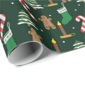 Decoratief kerstdecor ornament verpakkings papier (Rol Hoek)