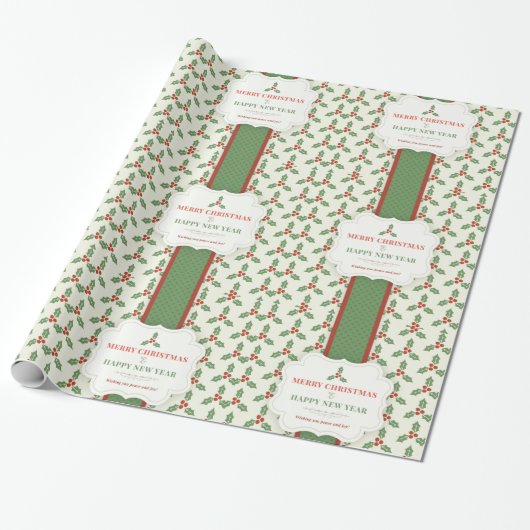 Decoratief kerstfeest cadeaupapier (Uitgerold)