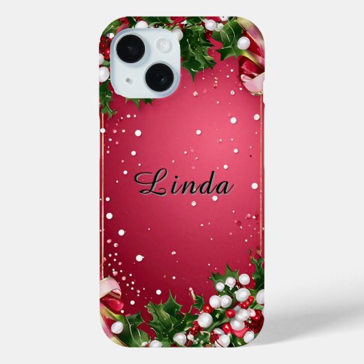 Decoratief kerstframe met groen Case-Mate iPhone case (Achterkant)