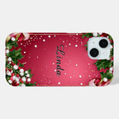 Decoratief kerstframe met groen Case-Mate iPhone case (Achterkant (horizontaal))