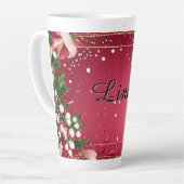 Decoratief kerstframe met groen latte mok (Linkerhoek)