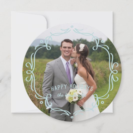 Decoratief Kerstkaartframe - Lucht Feestdagenkaart (Voorkant)