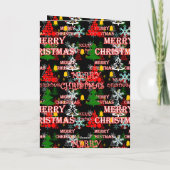 Decoratief Kerstmis Tekstpatroonontwerp Kaart (Achterkant)