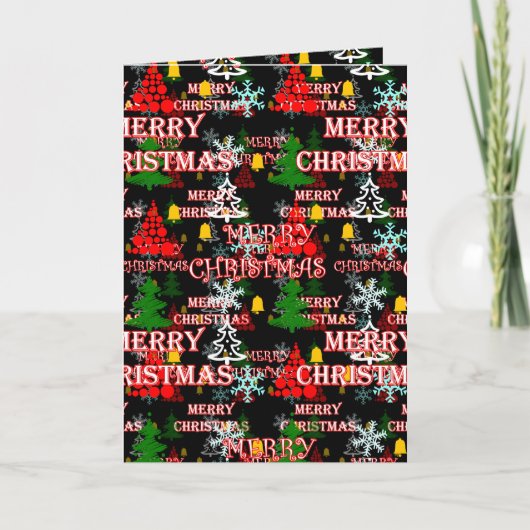 Decoratief Kerstmis Tekstpatroonontwerp Kaart (Voorkant)
