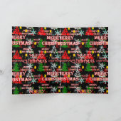 Decoratief Kerstmis Tekstpatroonontwerp Kaart (Binnen)