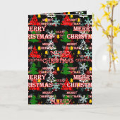 Decoratief Kerstmis Tekstpatroonontwerp Kaart (Gele Bloem)