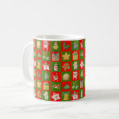 Decoratief kerstnaadloos patroon koffiemok (Voorkant links)