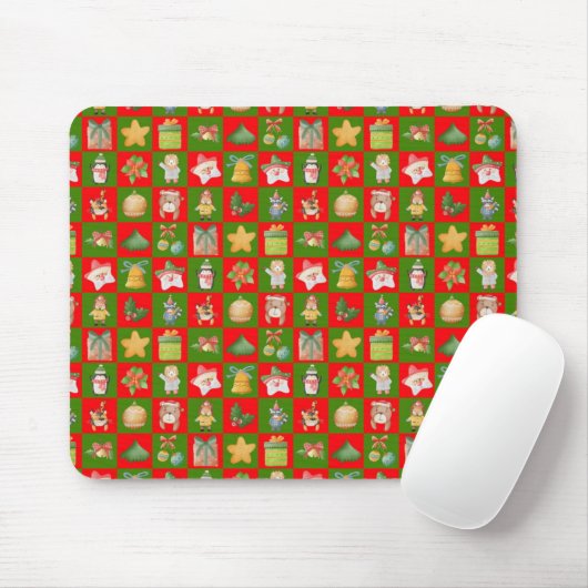 Decoratief kerstnaadloos patroon muismat (Met muis)