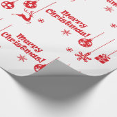 Decoratief kerstornament Reindeer Snowflake Cadeaupapier (Hoek)