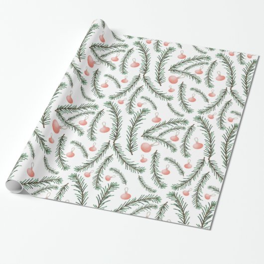 Decoratief kerstpapier met naaldbeschermer cadeaupapier (Uitgerold)