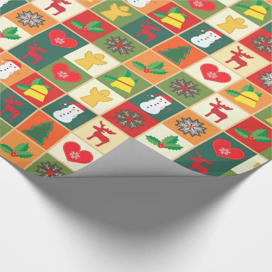 Decoratief kerstpatroon cadeaupapier (Hoek)